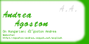 andrea agoston business card